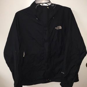 Black North Face rain jacket